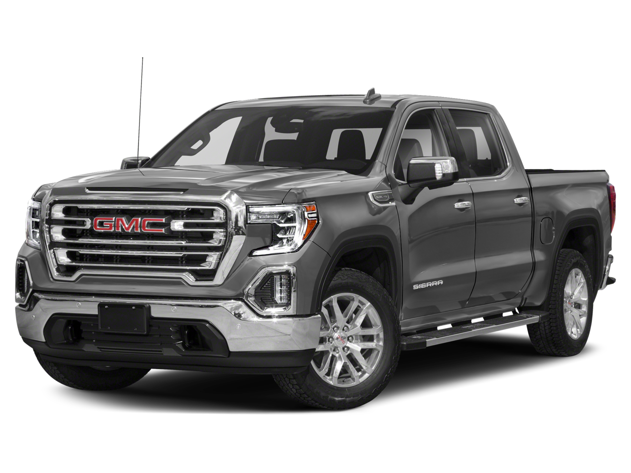 2019 GMC Sierra 1500 SLT in Onyx Black — front three-quarter view