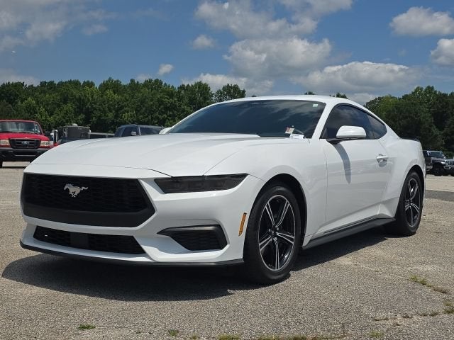 2025 Ford Mustang EcoBoost Fastback in White — front three-quarter view