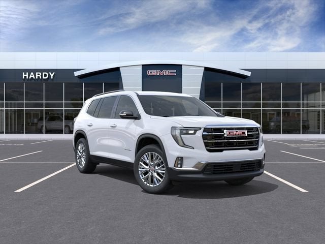 2026 GMC Acadia Elevation in Summit White — front three-quarter view