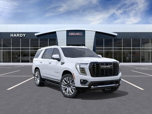 2026 GMC Yukon Denali Ultimate in Glacier White Tricoat — front three-quarter view