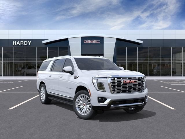 2026 GMC Yukon XL Denali in Glacier White Tricoat — front three-quarter view