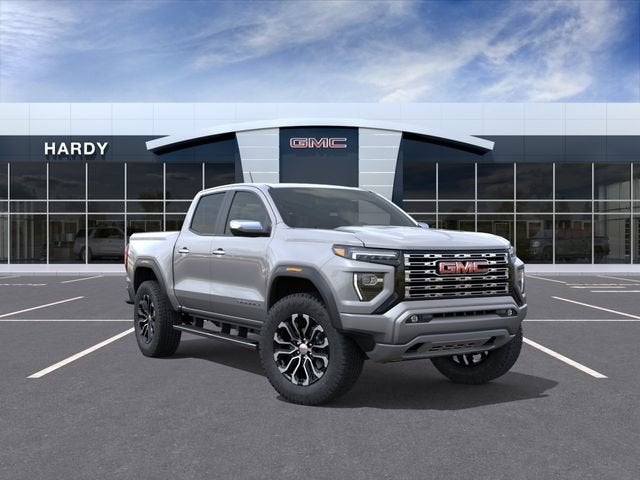 2026 GMC Canyon Denali in Sterling Metallic — front three-quarter view