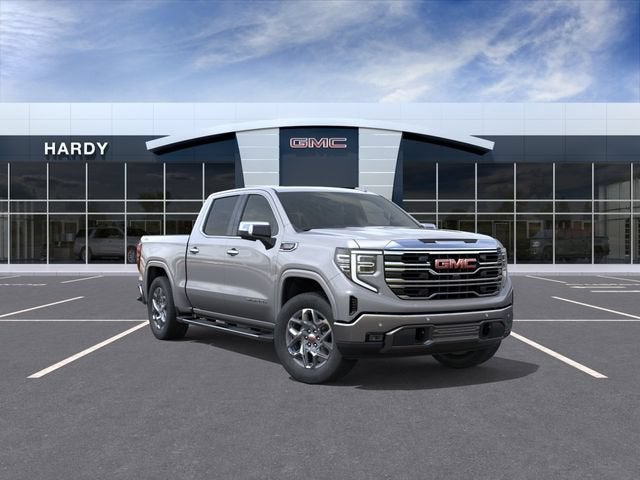 2026 GMC Sierra 1500 SLT in Sterling Metallic — front three-quarter view