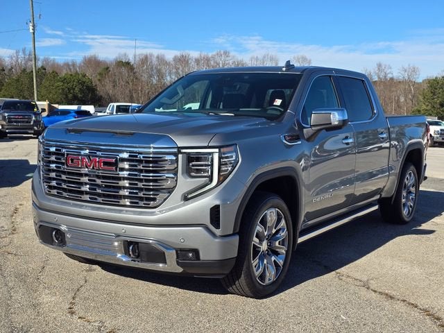 2025 GMC Sierra 1500 Denali in Sterling Metallic — front three-quarter view