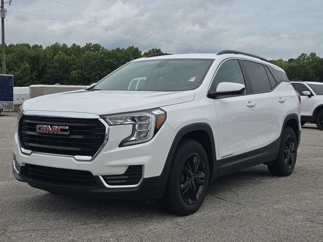 2024 GMC Terrain SLE in Summit White — front three-quarter view
