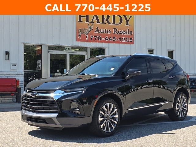2022 Chevrolet Blazer Premier in Black — front three-quarter view