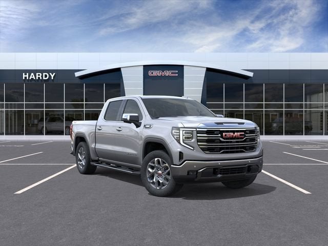 2026 GMC Sierra 1500 SLT in Sterling Metallic — front three-quarter view