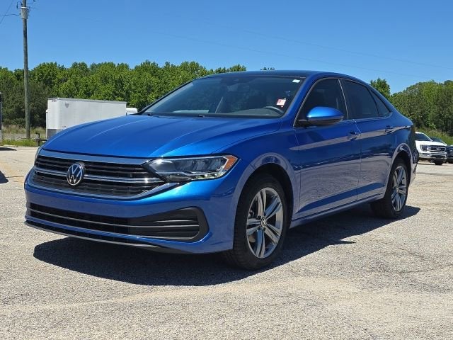 2023 Volkswagen Jetta 1.5T SE in Blue — front three-quarter view